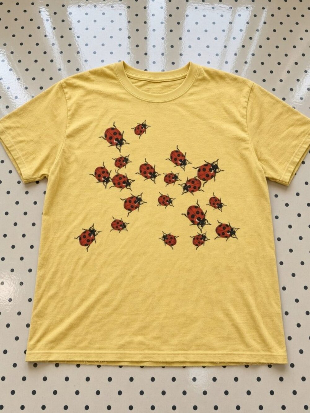 Ladybug Tee Daisy Yellow Gildan Cotton Graphic Shirt